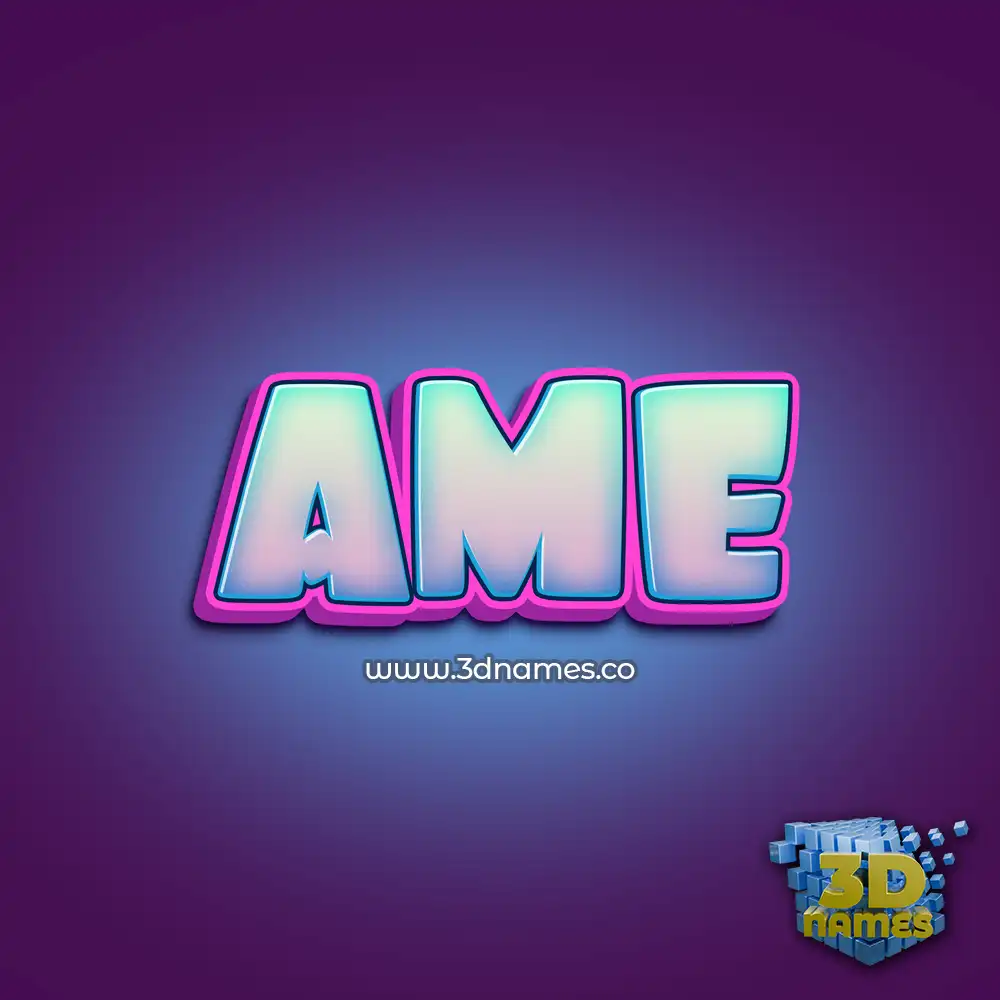 ame in Phat Purple style - 3D name wallpaper