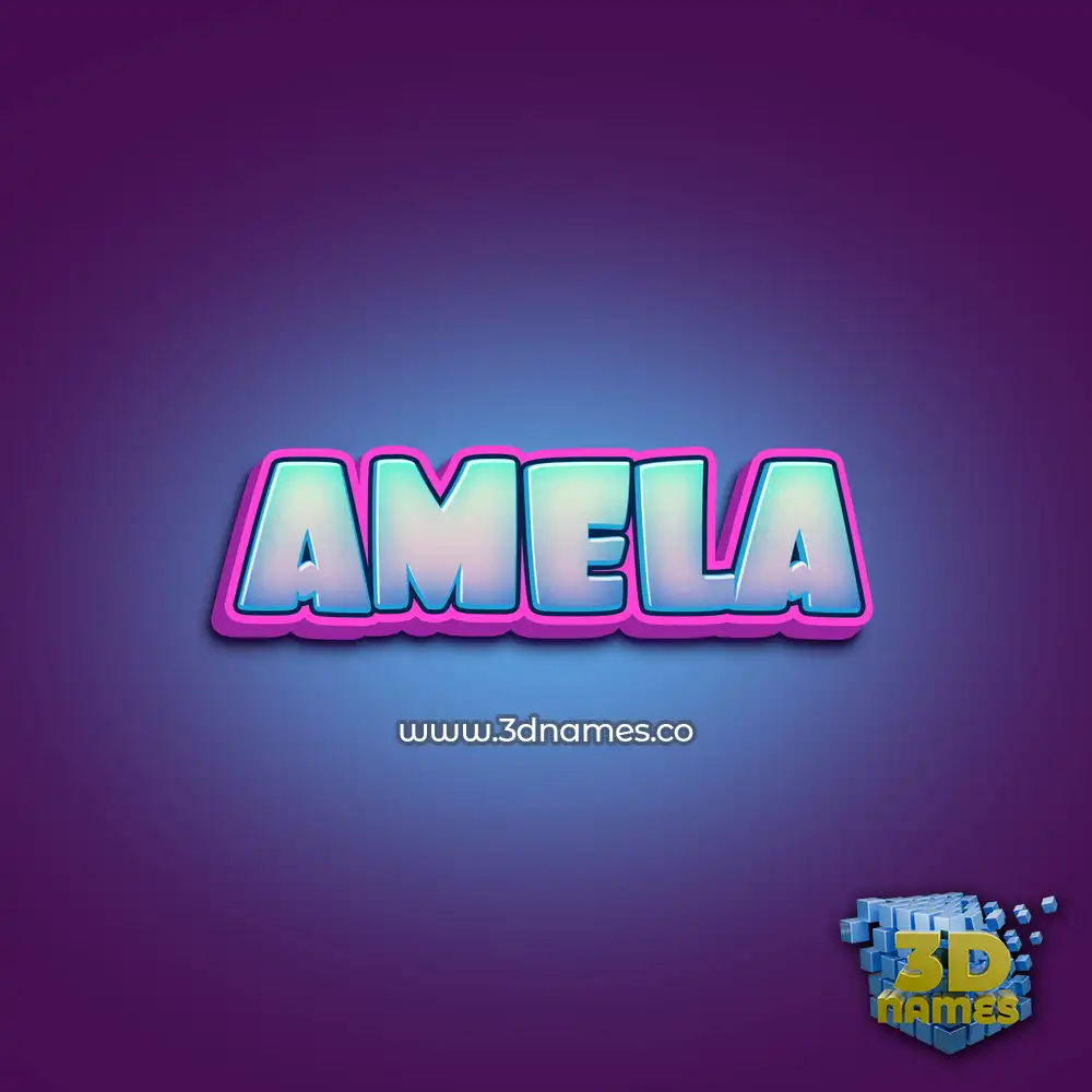 amela in Phat Purple style - 3D name wallpaper