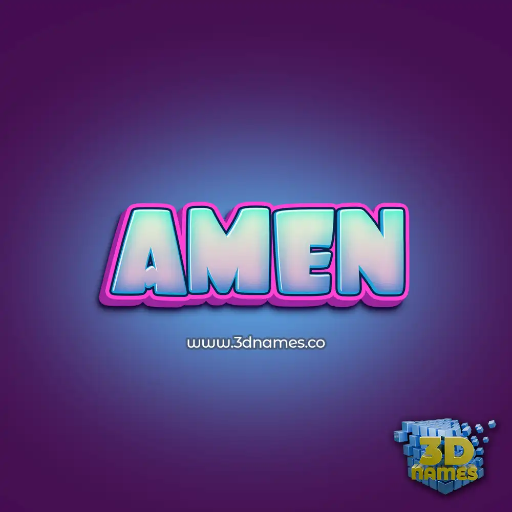 amen in Phat Purple style - 3D name wallpaper