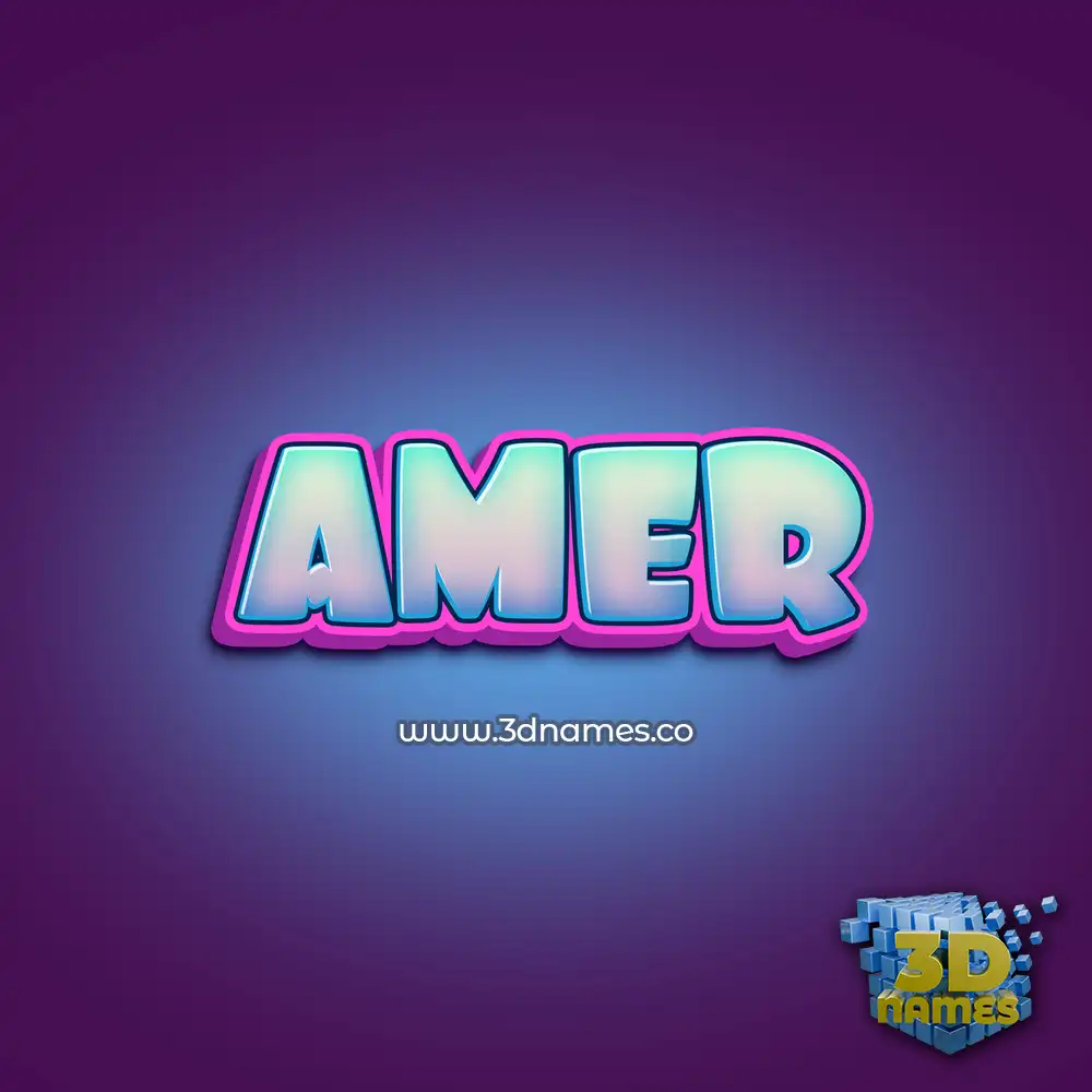 amer in Phat Purple style - 3D name wallpaper