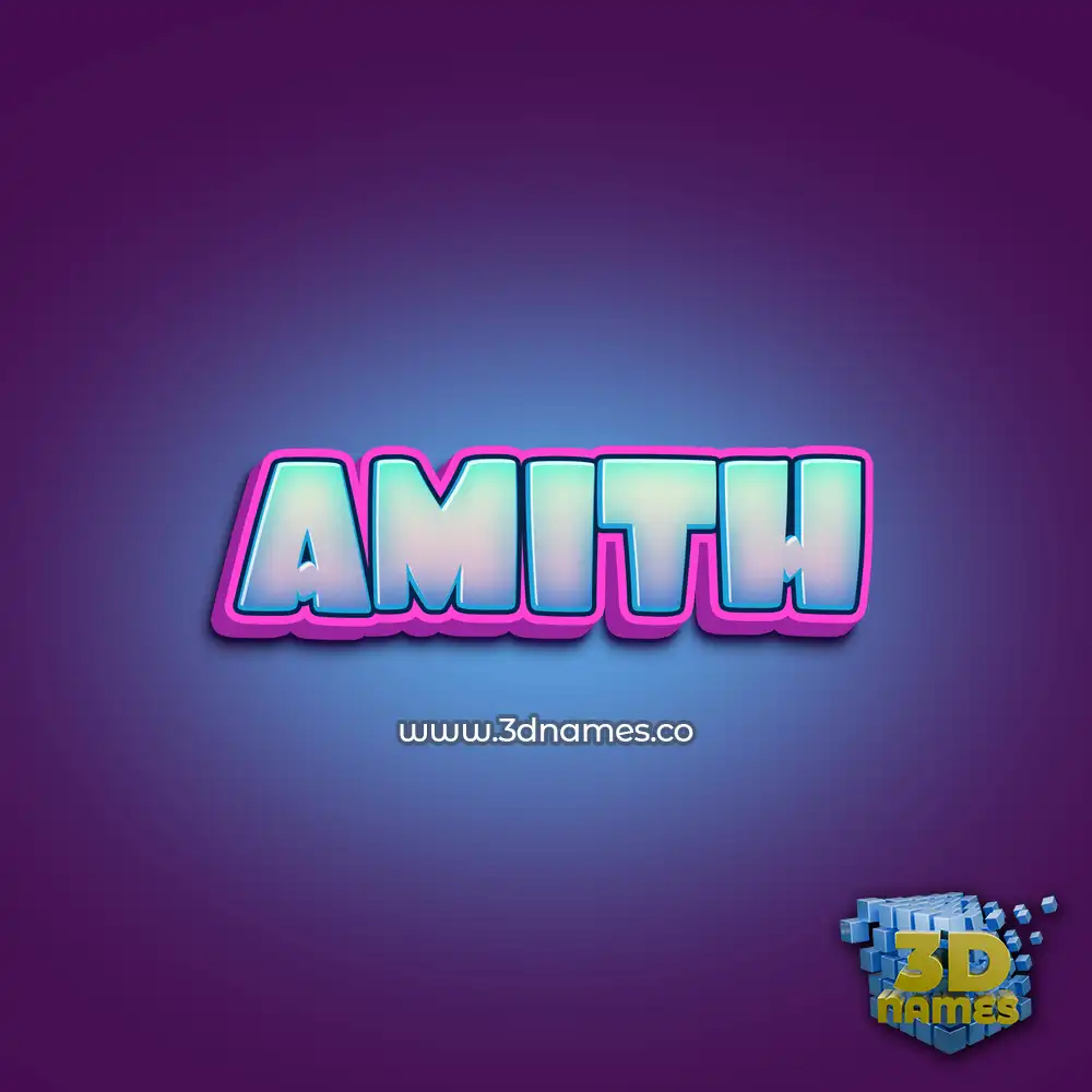 amith in Phat Purple style - 3D name wallpaper