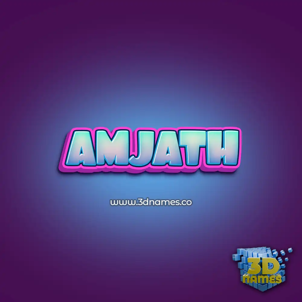 amjath in Phat Purple style - 3D name wallpaper