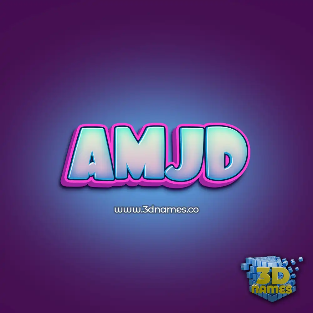 amjd in Phat Purple style - 3D name wallpaper