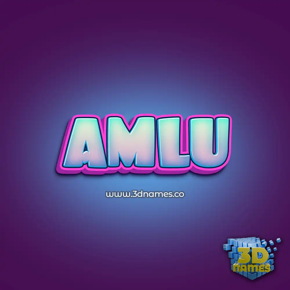 amlu in Phat Purple style - 3D name wallpaper