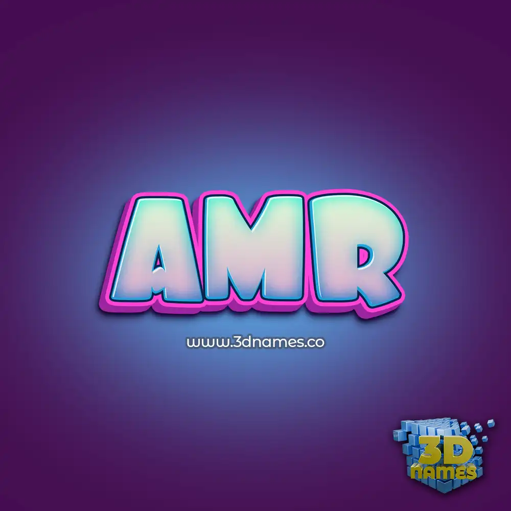 amr in Phat Purple style - 3D name wallpaper
