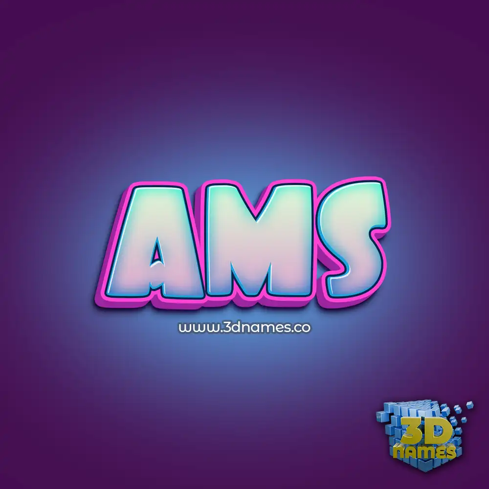 ams in Phat Purple style - 3D name wallpaper