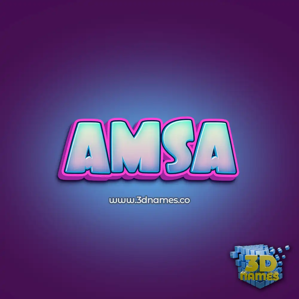 amsa in Phat Purple style - 3D name wallpaper