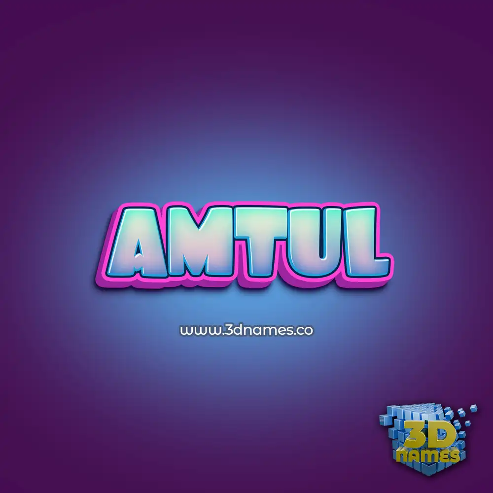 amtul in Phat Purple style - 3D name wallpaper
