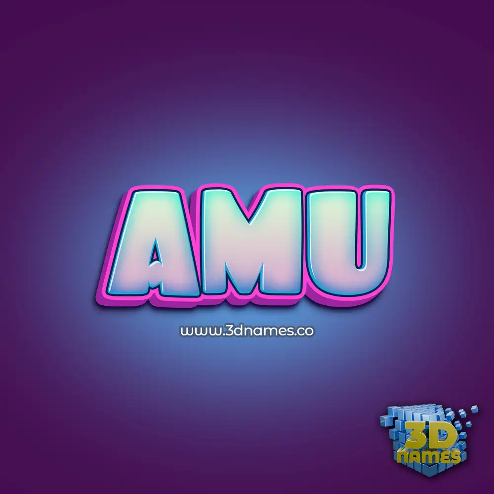 amu in Phat Purple style - 3D name wallpaper