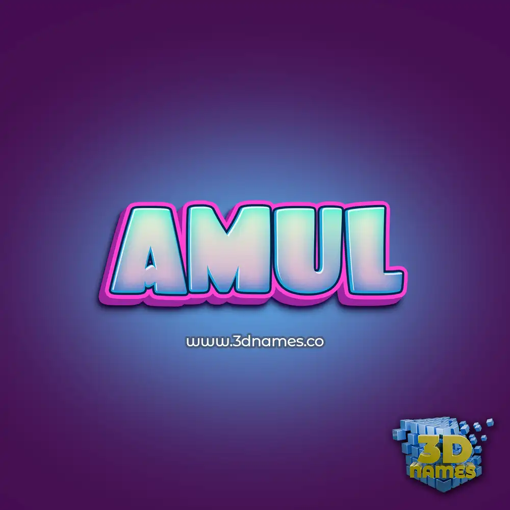 amul in Phat Purple style - 3D name wallpaper