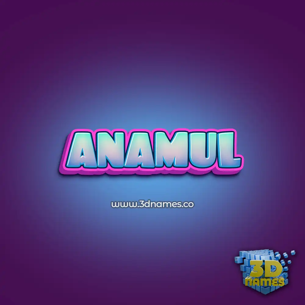 anamul in Phat Purple style - 3D name wallpaper