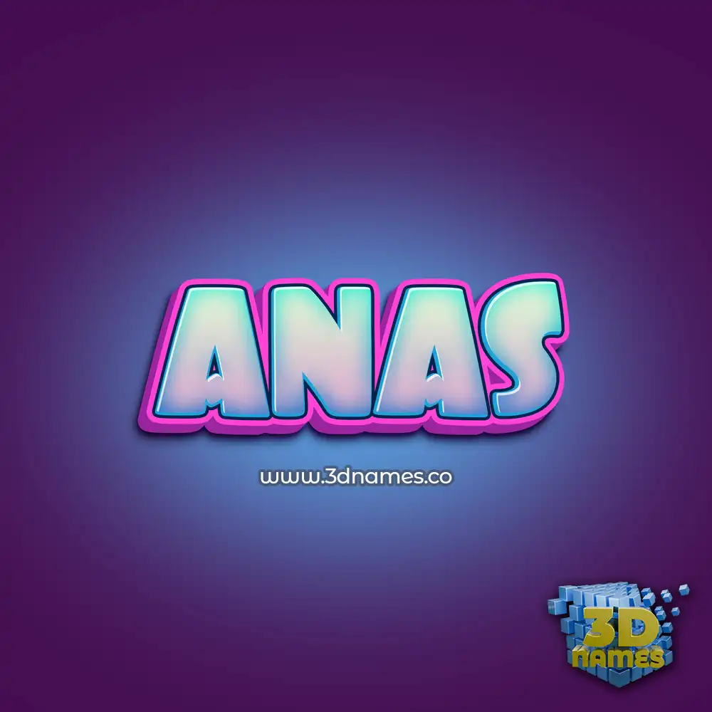 anas in Phat Purple style - 3D name wallpaper