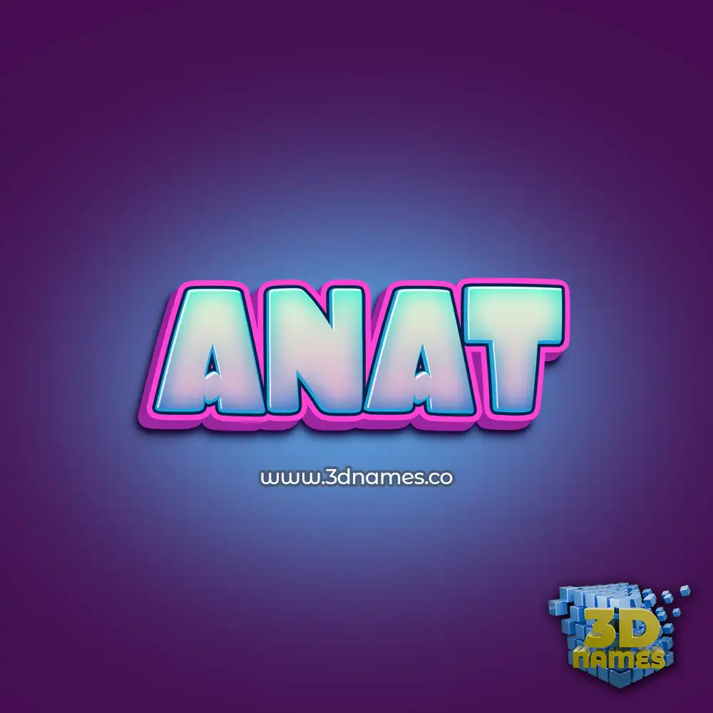 anat in Phat Purple style - 3D name wallpaper