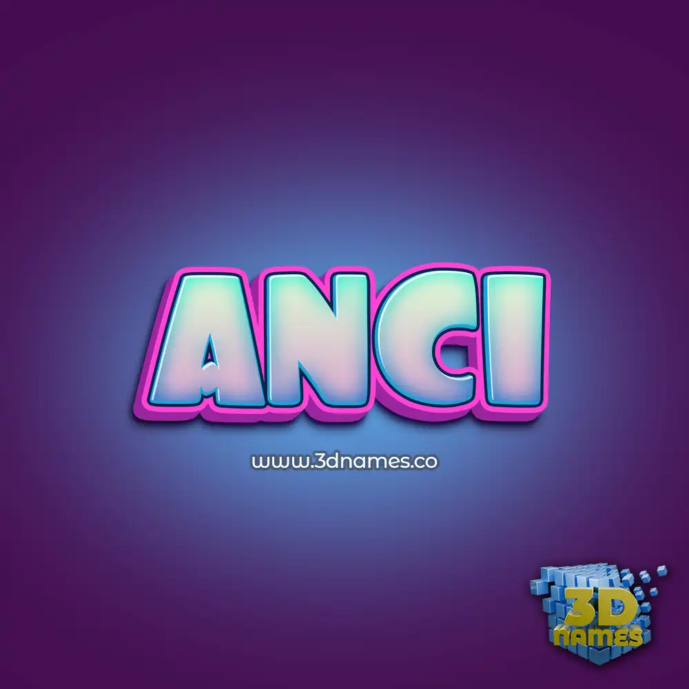 anci in Phat Purple style - 3D name wallpaper