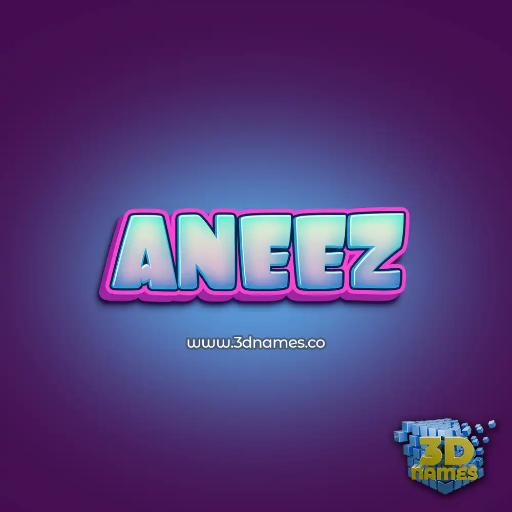 aneez in Phat Purple style - 3D name wallpaper