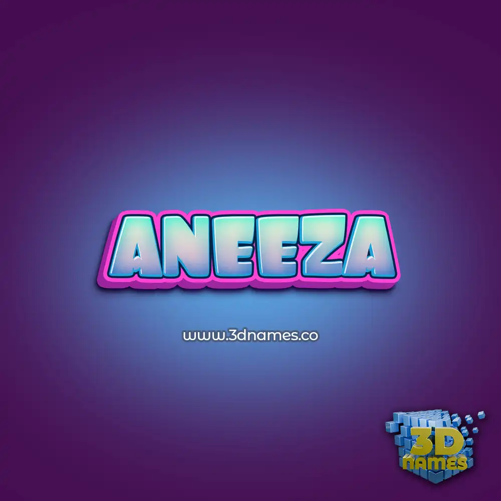aneeza in Phat Purple style - 3D name wallpaper