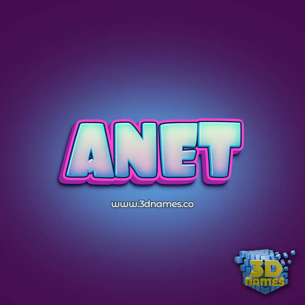 anet in Phat Purple style - 3D name wallpaper