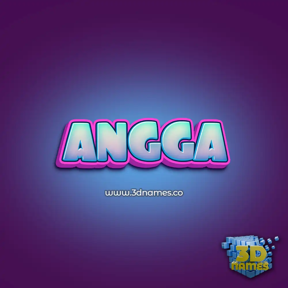 angga in Phat Purple style - 3D name wallpaper