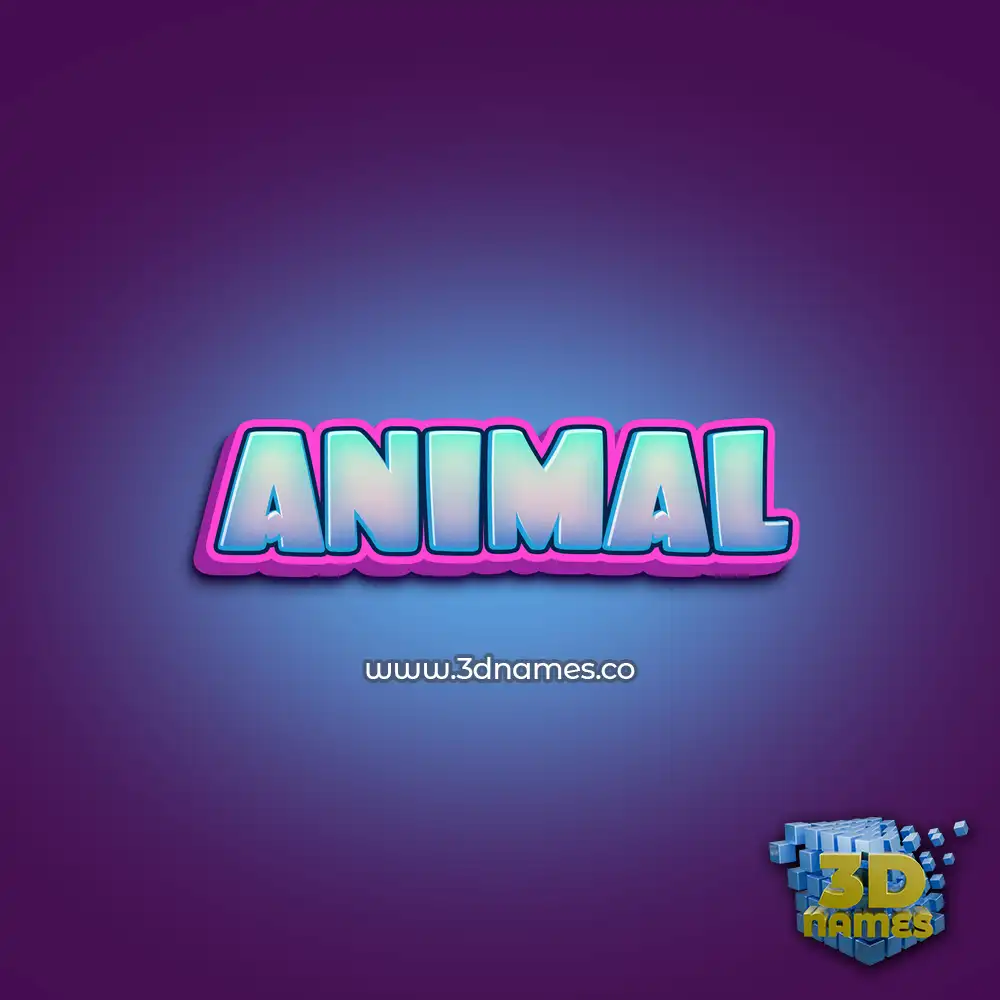 animal in Phat Purple style - 3D name wallpaper