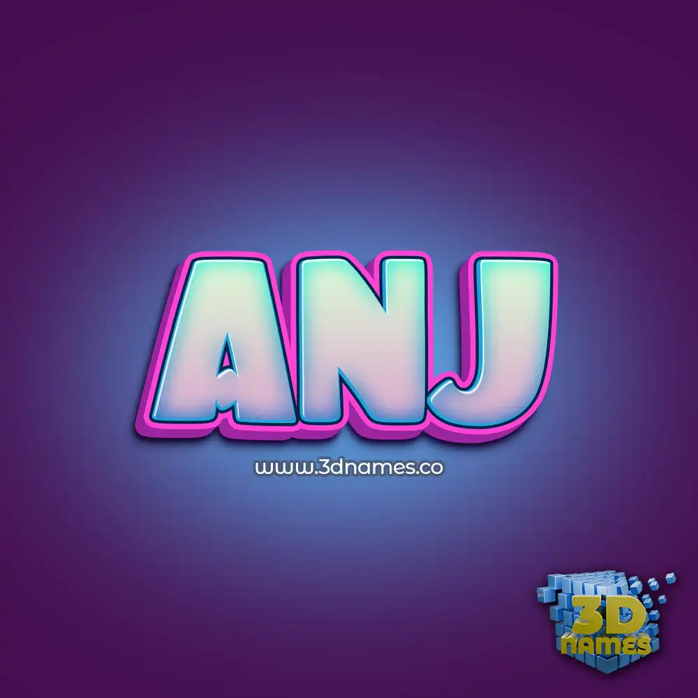 anj in Phat Purple style - 3D name wallpaper