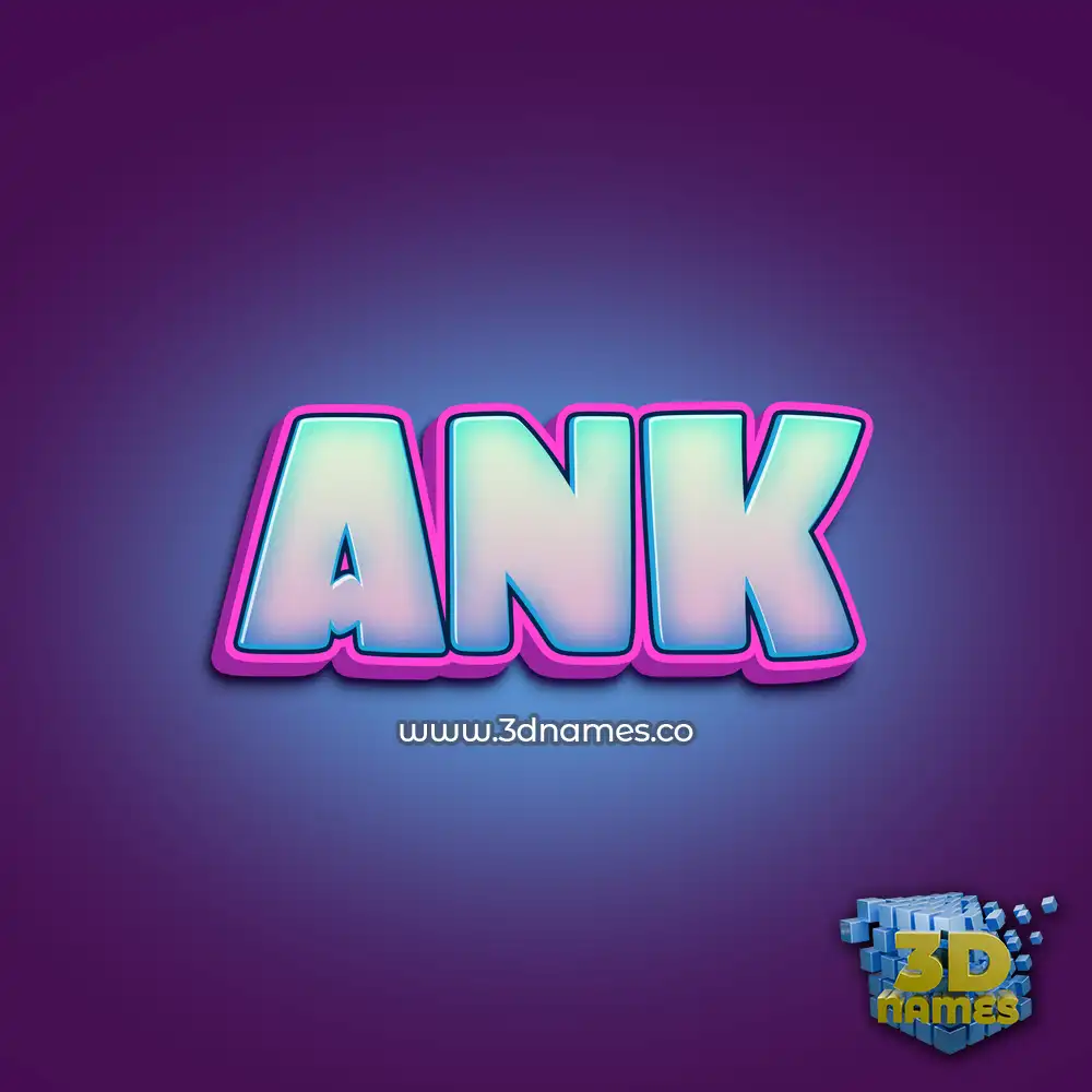 ank in Phat Purple style - 3D name wallpaper