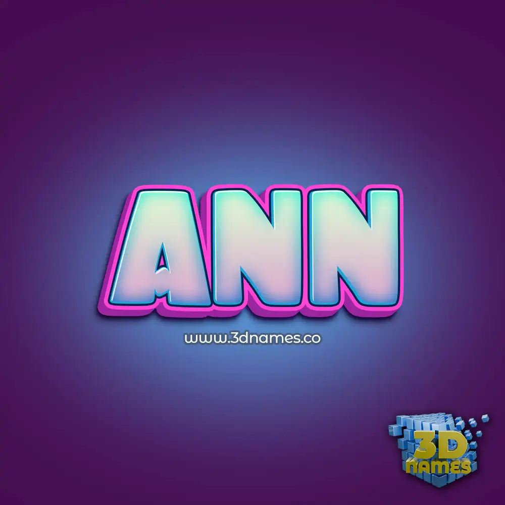 ann in Phat Purple style - 3D name wallpaper