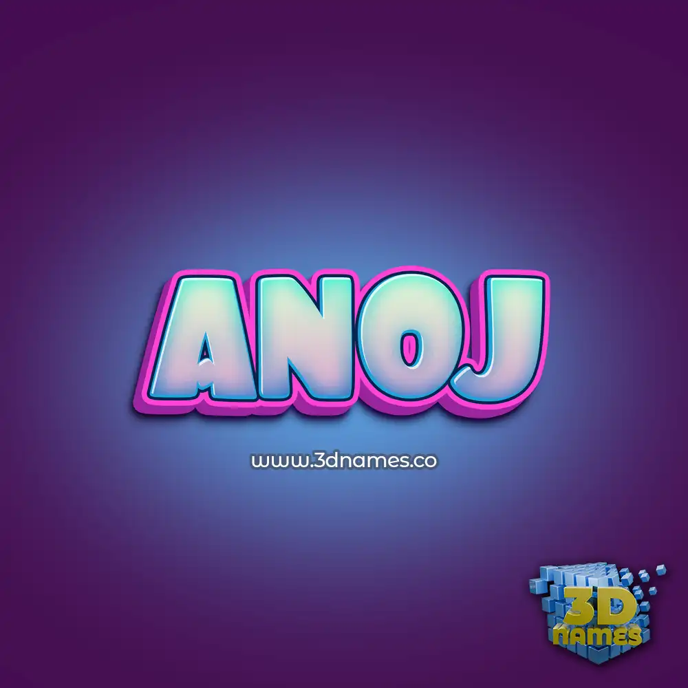 anoj in Phat Purple style - 3D name wallpaper