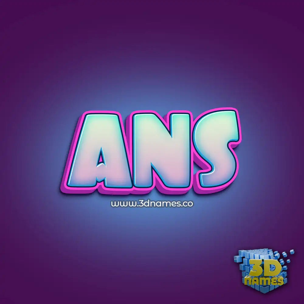 ans in Phat Purple style - 3D name wallpaper