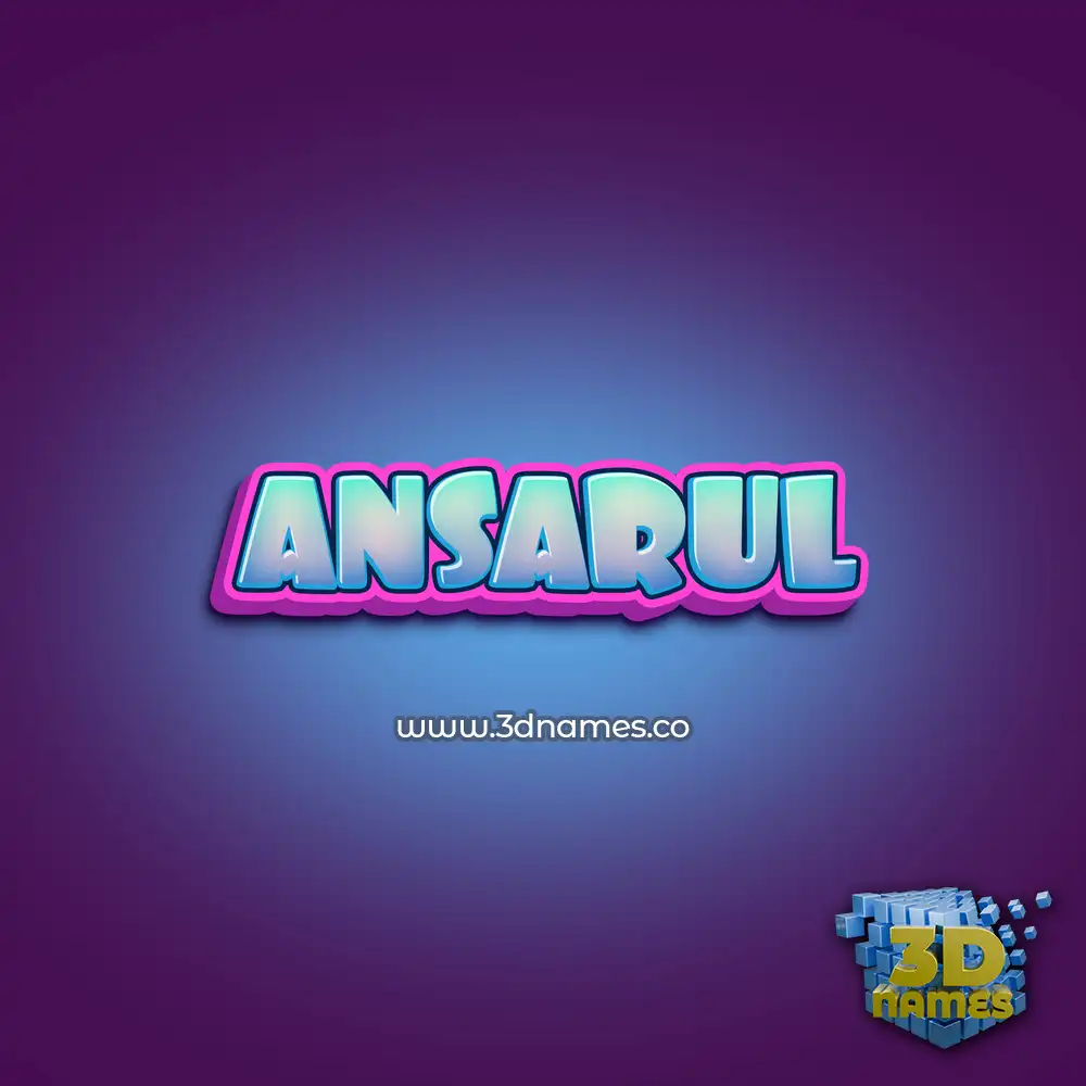 ansarul in Phat Purple style - 3D name wallpaper