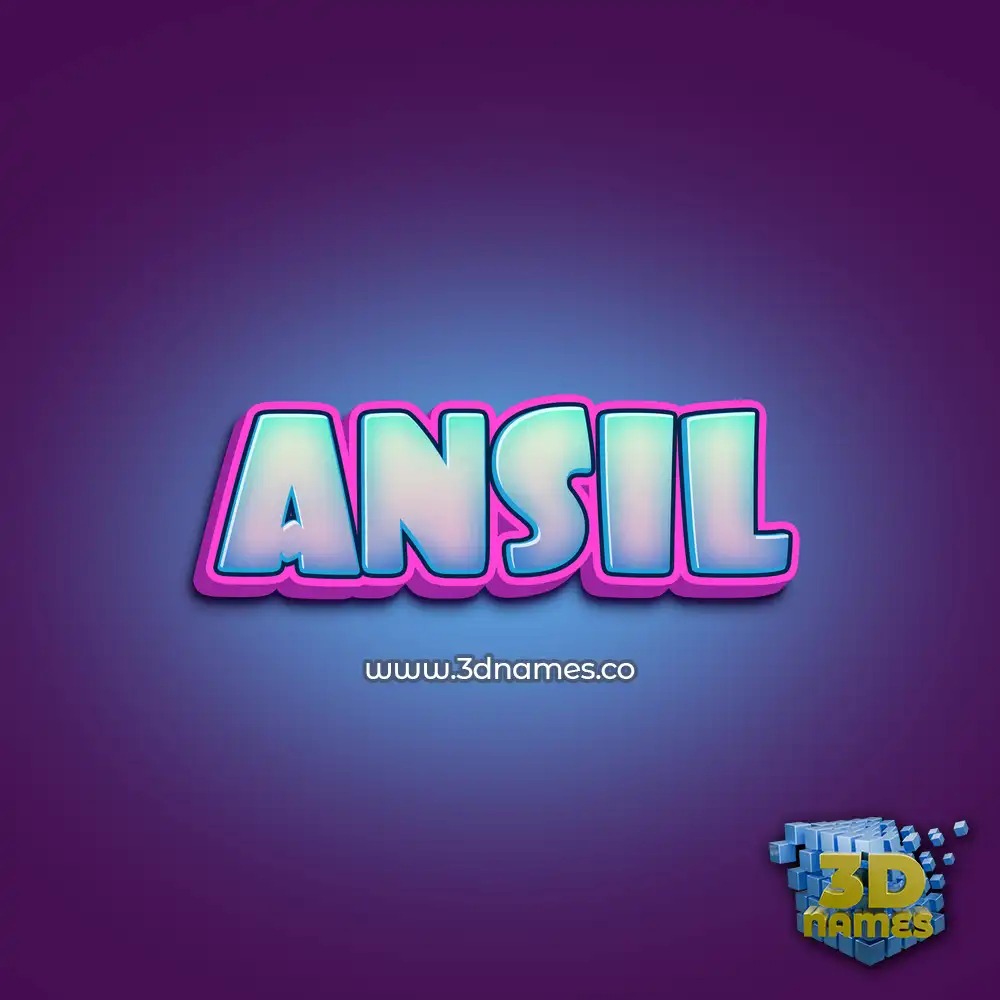 ansil in Phat Purple style - 3D name wallpaper