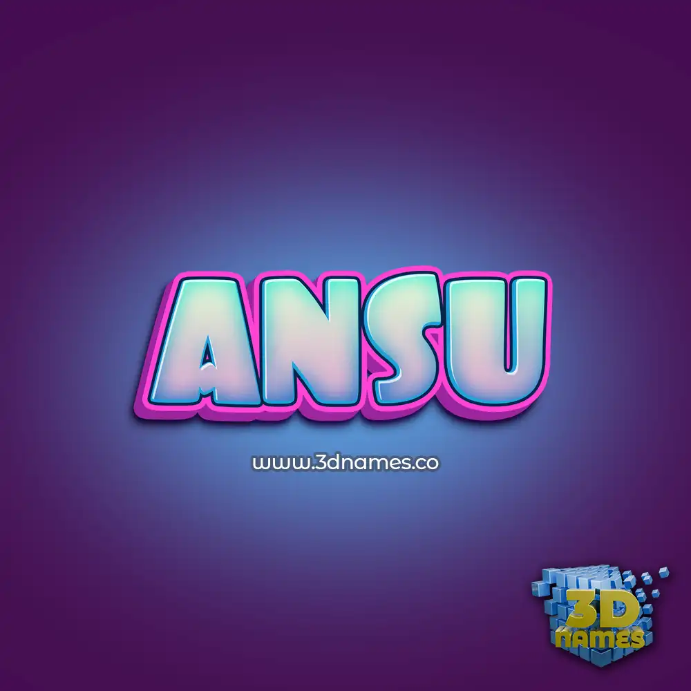 ansu in Phat Purple style - 3D name wallpaper