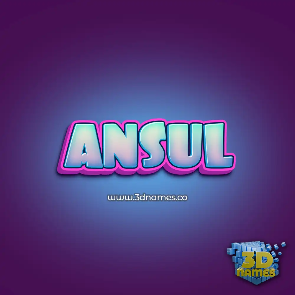 ansul in Phat Purple style - 3D name wallpaper
