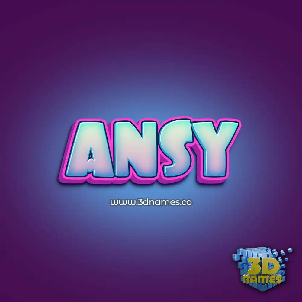 ansy in Phat Purple style - 3D name wallpaper
