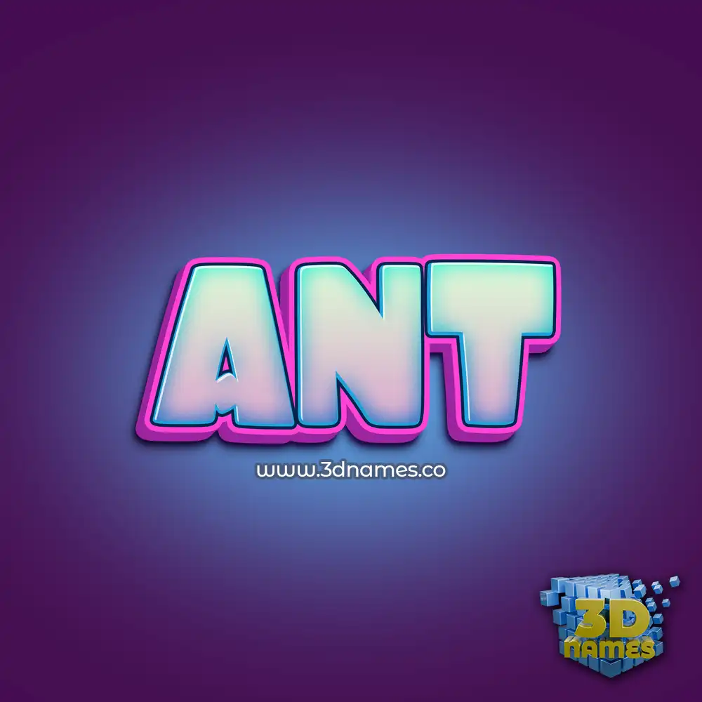 ant in Phat Purple style - 3D name wallpaper