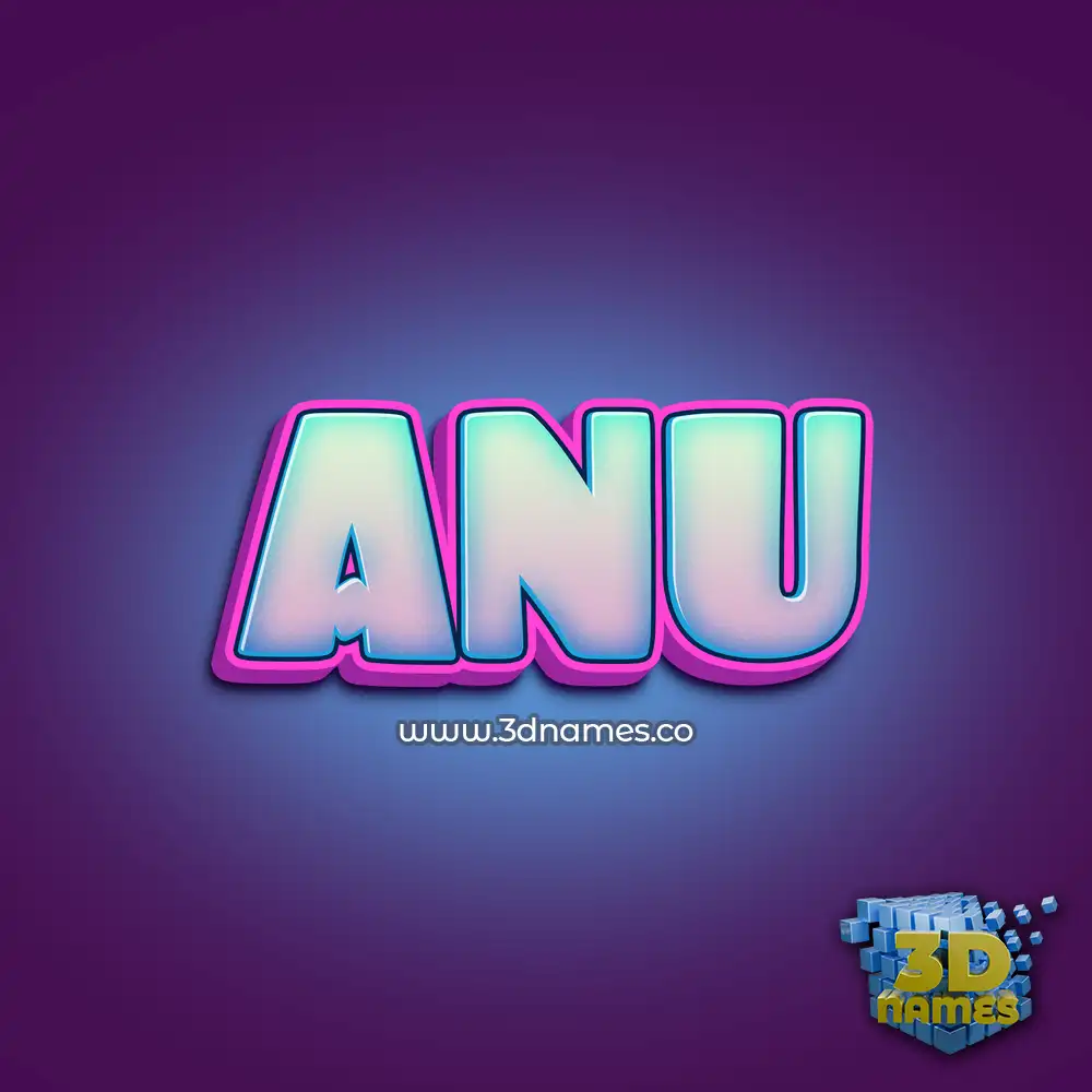 anu in Phat Purple style - 3D name wallpaper