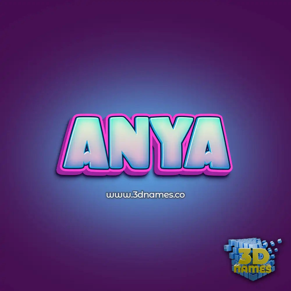 anya in Phat Purple style - 3D name wallpaper