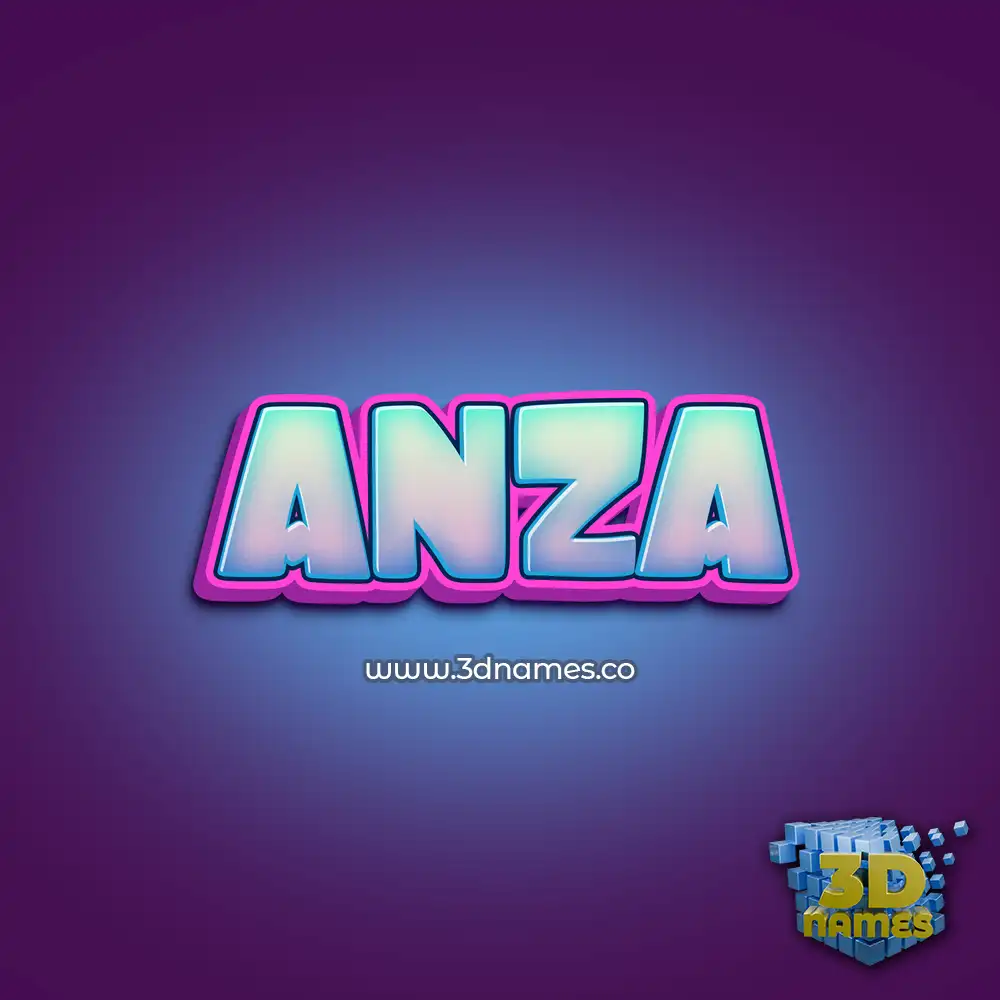 anza in Phat Purple style - 3D name wallpaper