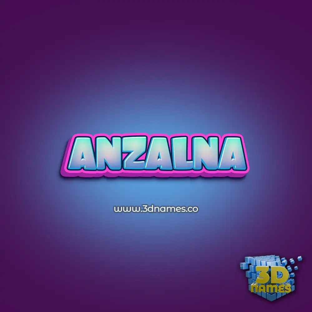 anzalna in Phat Purple style - 3D name wallpaper
