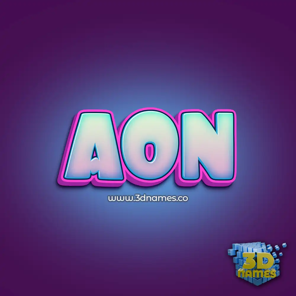 aon in Phat Purple style - 3D name wallpaper