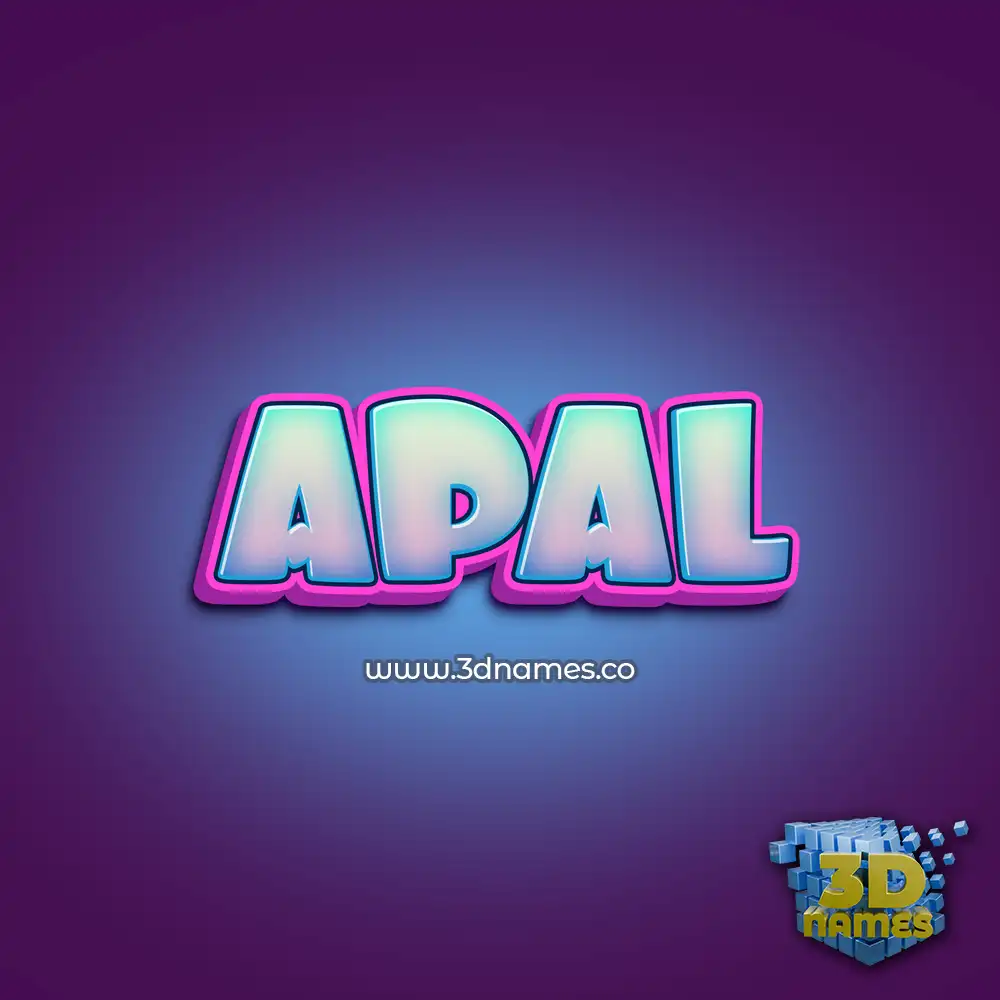 apal in Phat Purple style - 3D name wallpaper