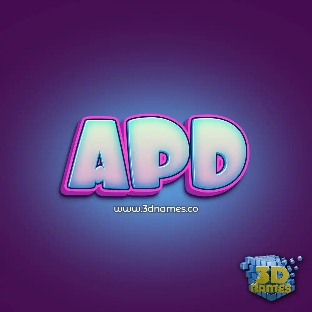 apd in Phat Purple style - 3D name wallpaper