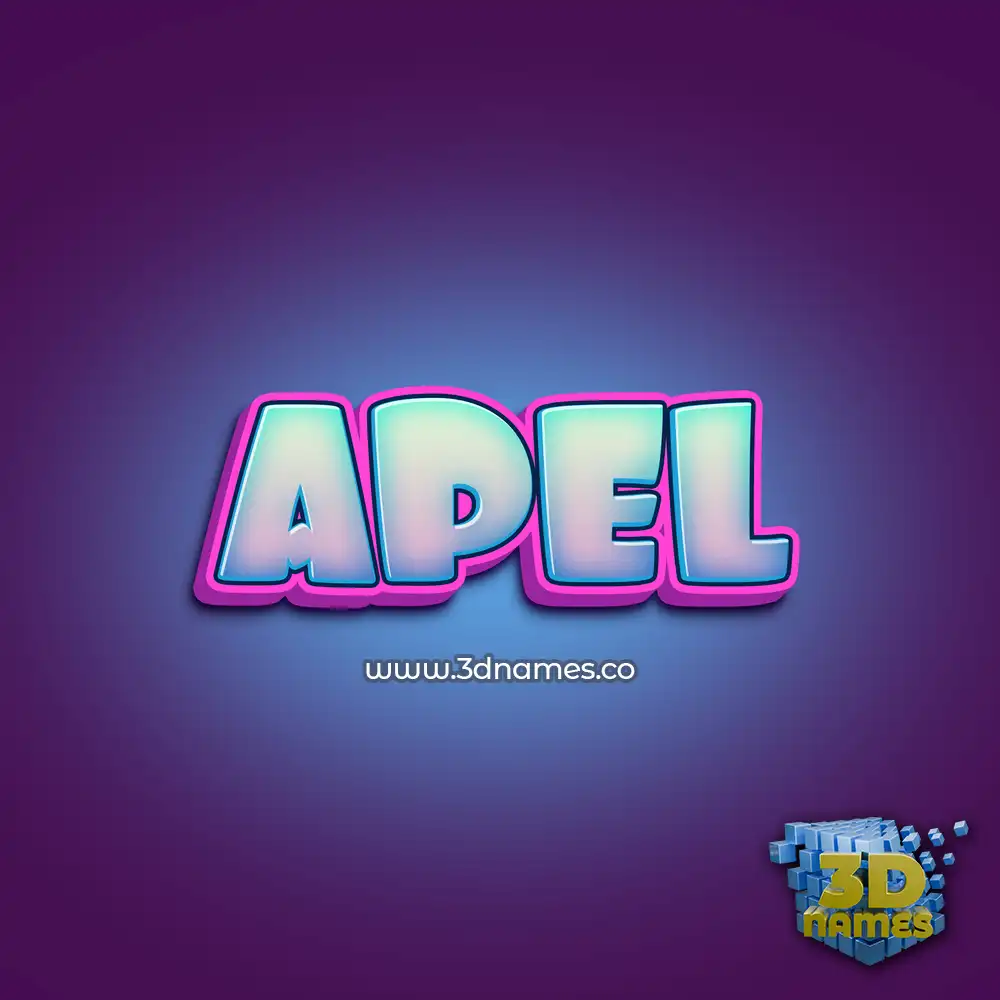 apel in Phat Purple style - 3D name wallpaper