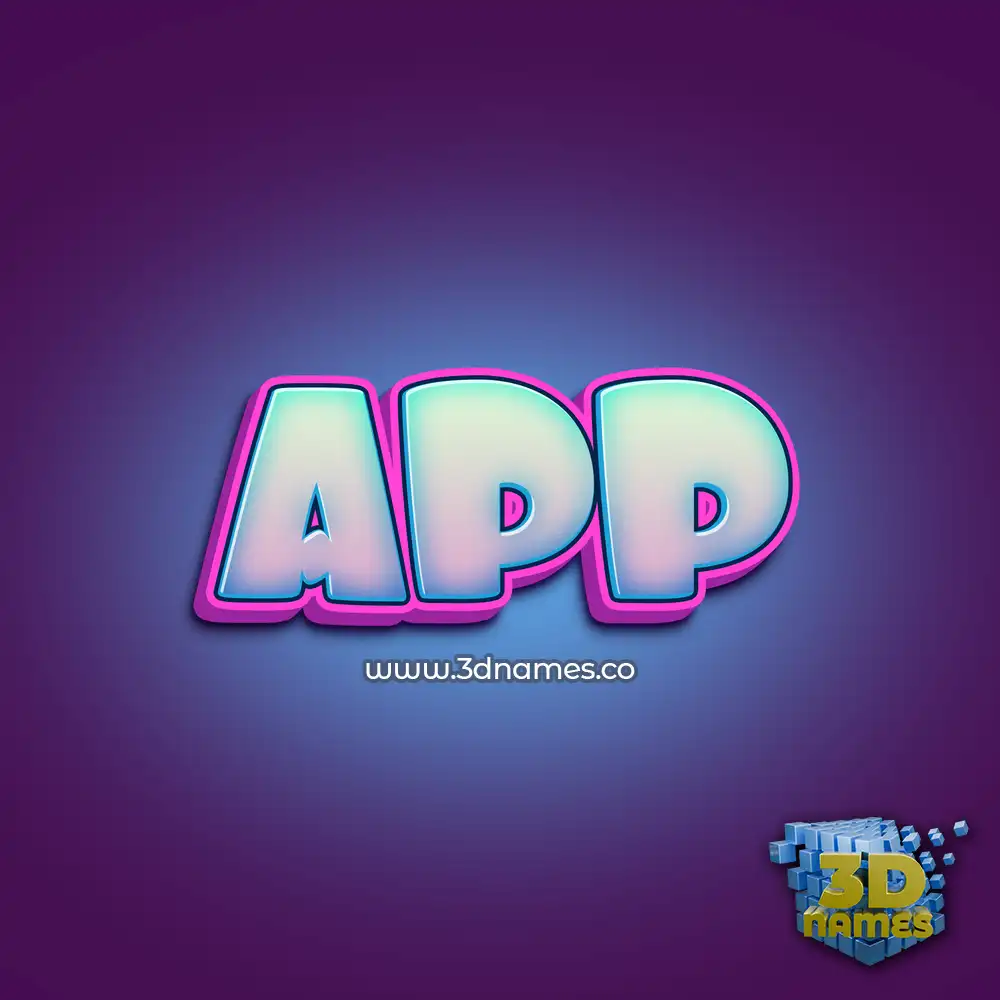 app in Phat Purple style - 3D name wallpaper