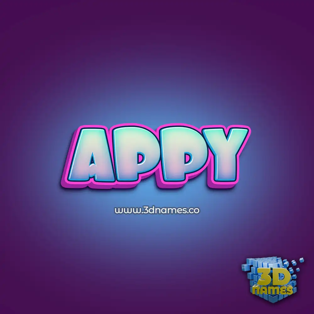 appy in Phat Purple style - 3D name wallpaper