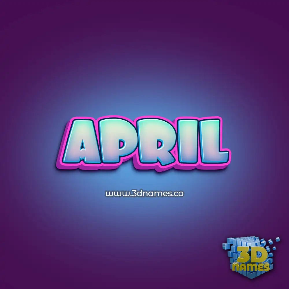 april in Phat Purple style - 3D name wallpaper