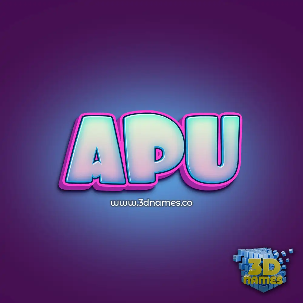 apu in Phat Purple style - 3D name wallpaper