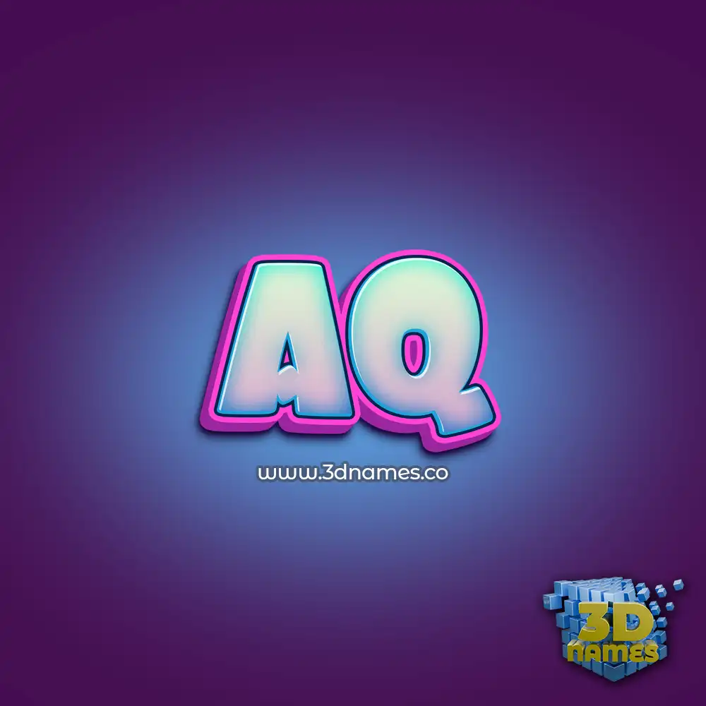 aq in Phat Purple style - 3D name wallpaper