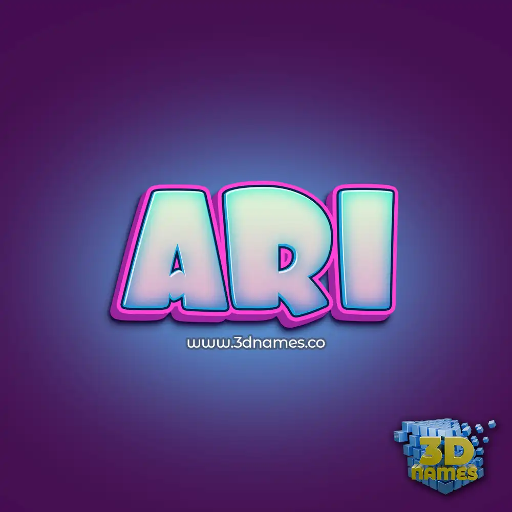 ari in Phat Purple style - 3D name wallpaper