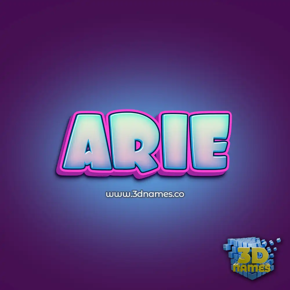 arie in Phat Purple style - 3D name wallpaper