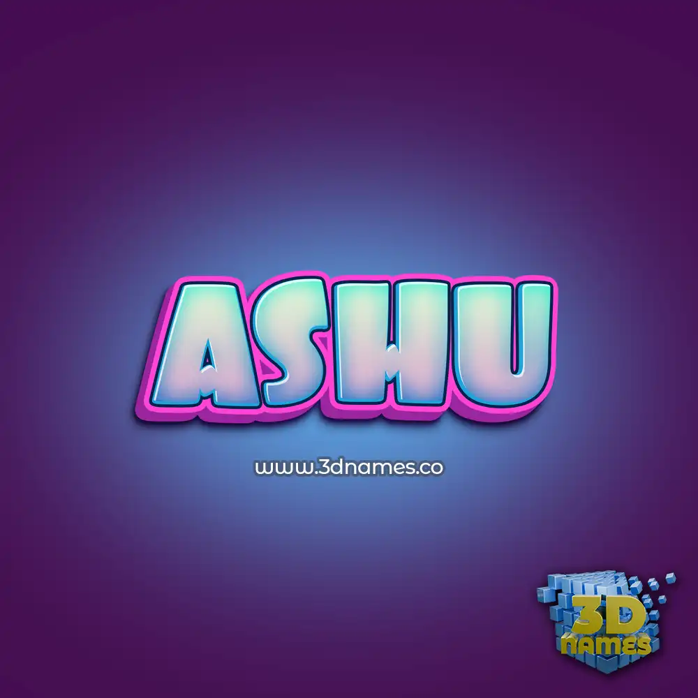 ashu in Phat Purple style - 3D name wallpaper